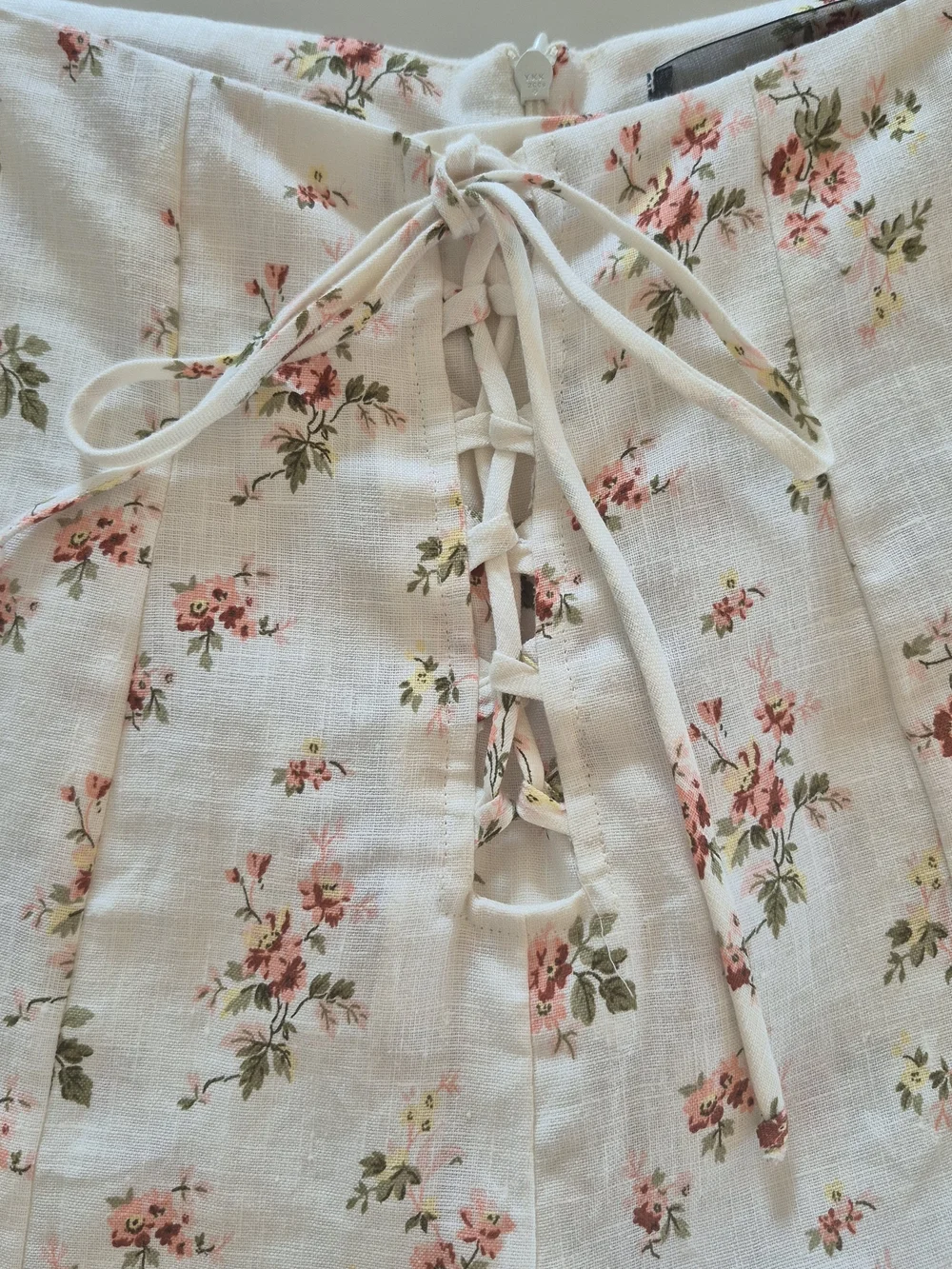 NWT Reformation Cream Set Floral Crop Top & Cropped Wide-Leg Pants, Size 8